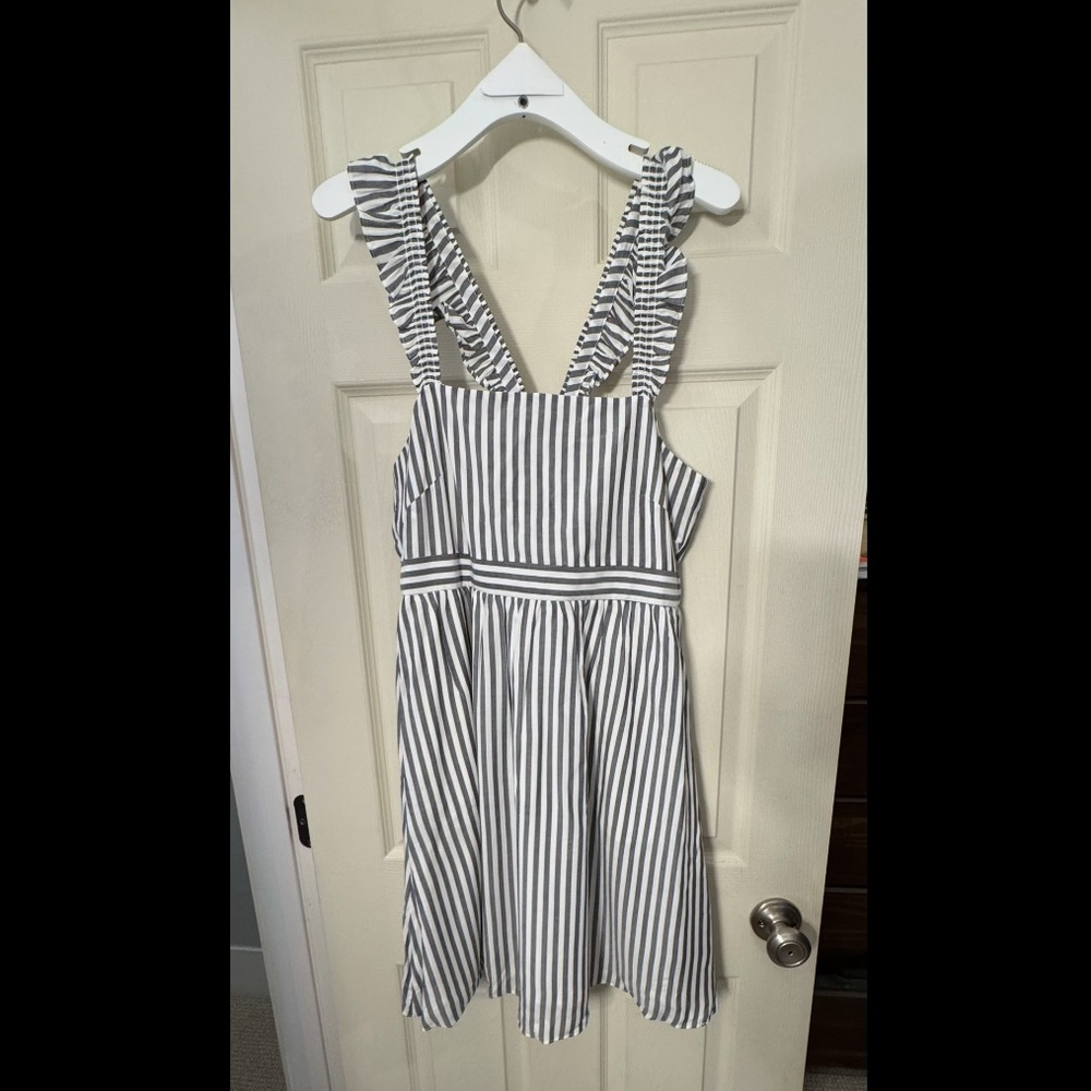 Madewell Black and White Striped Dress